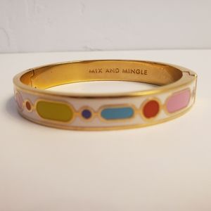 Kate Spade mulitcolor gold tone hinge bangle